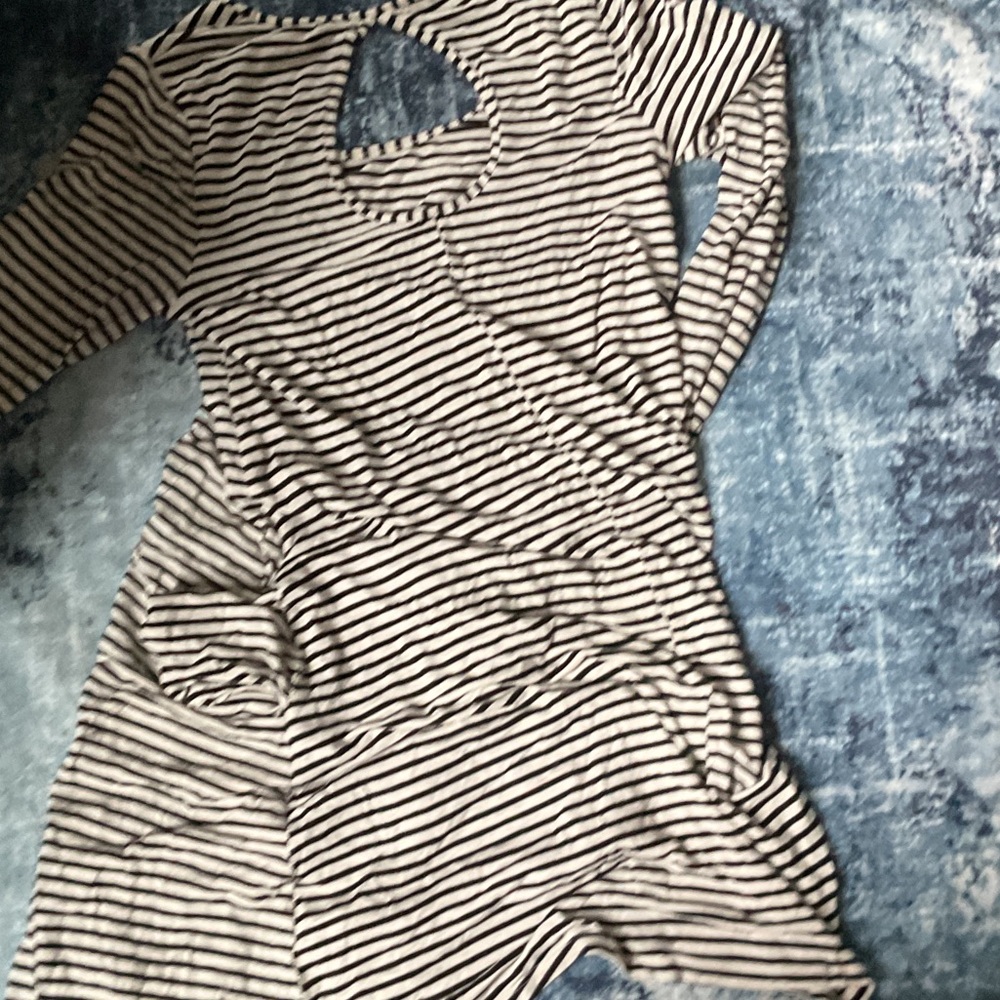 Vanity Black and White Striped Dress